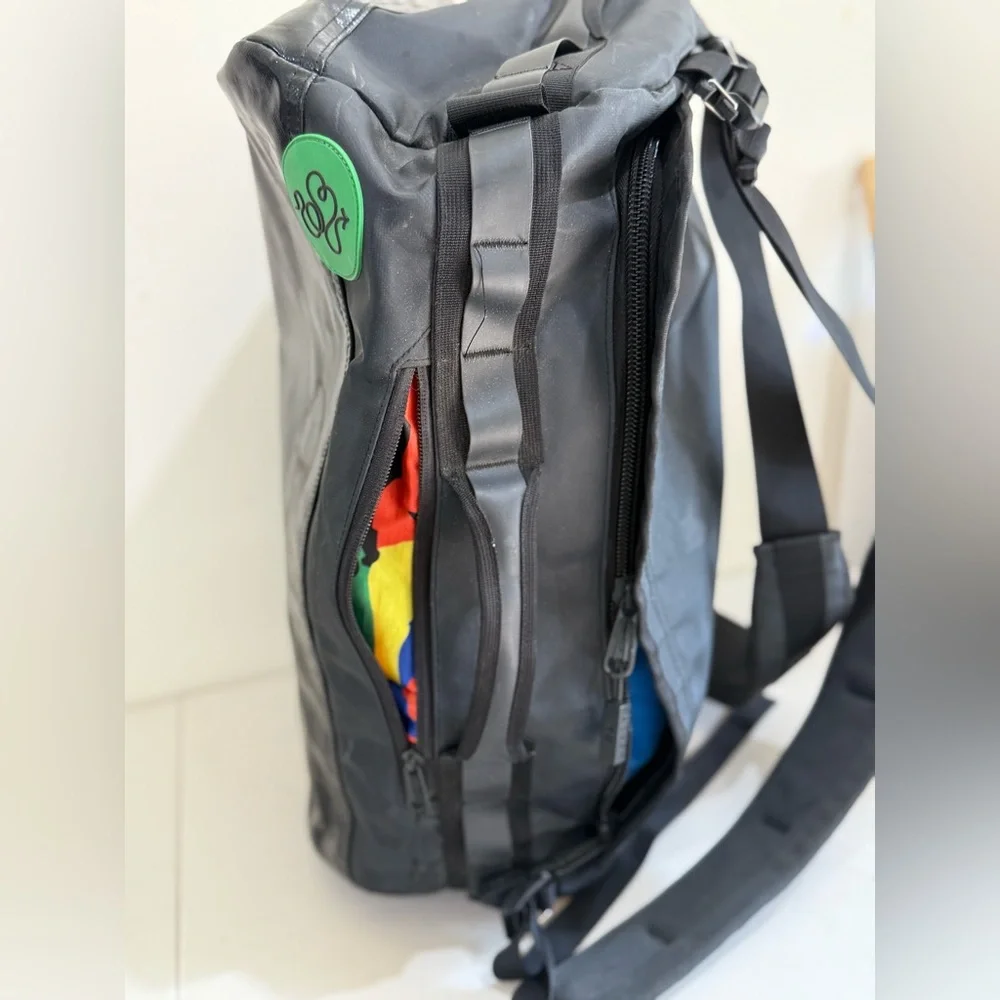 BABOON TO THE MOON Water-Resistant Black Roll-Top Men's Backpack